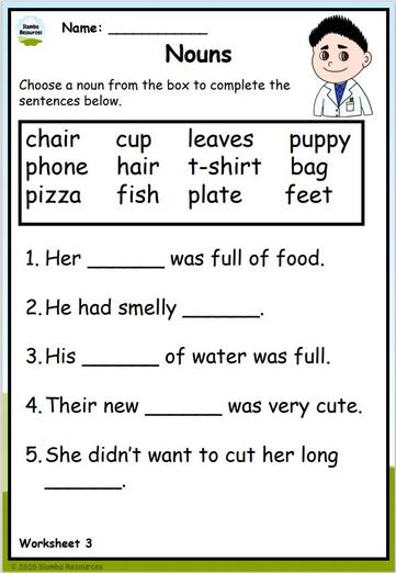 Grade 1 Noun Worksheets | Free Printables | English Worksheets