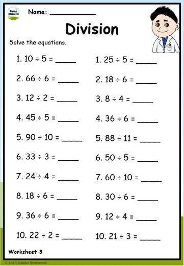 Grade 3 Division Worksheets | Free Printables | Math Worksheets