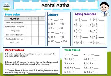 Grade 3 Mental Maths Worksheets | Free Printables | Math ...