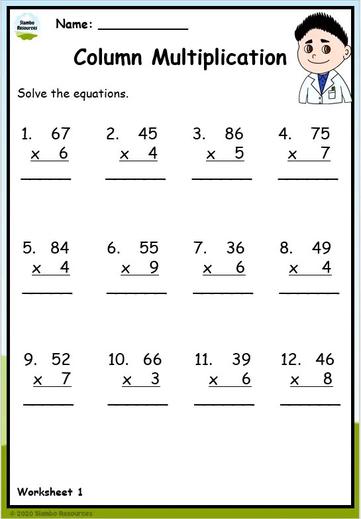 Grade 3 Multiplication Worksheets | Free Printables | Math ...