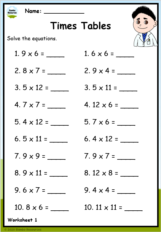 Grade 4 Multiplication Worksheets | Free Printables | Math ...