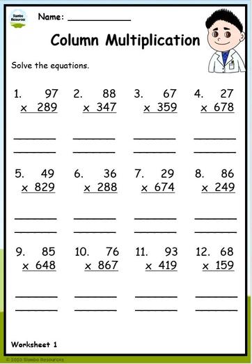 Grade 5 Multiplication Worksheets | Free Printables | Math ...