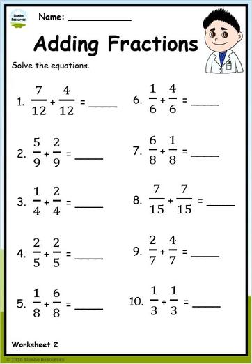 Grade 4 Fraction Worksheets | Free Printables | Math Worksheets