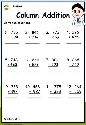 Grade 4 Addition Worksheets | Free Printables | Math Worksheets
