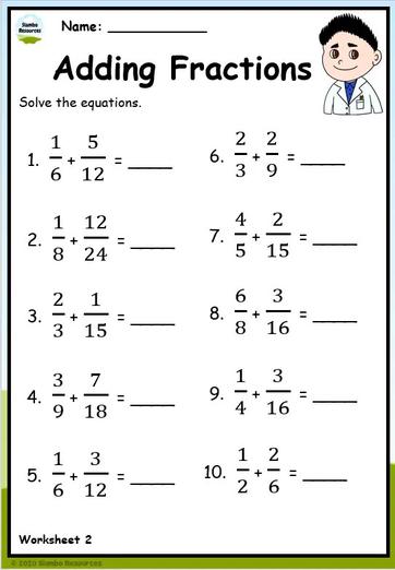Grade 5 Adding and Subtracting Fractions Worksheets | Free ...