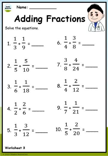 Grade 5 Adding and Subtracting Fractions Worksheets | Free ...