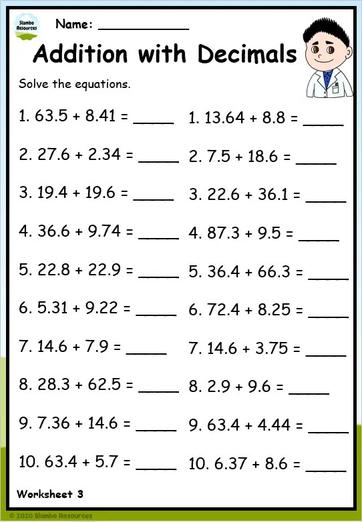 Grade 5 Addition Worksheets | Free Printables | Math Worksheets