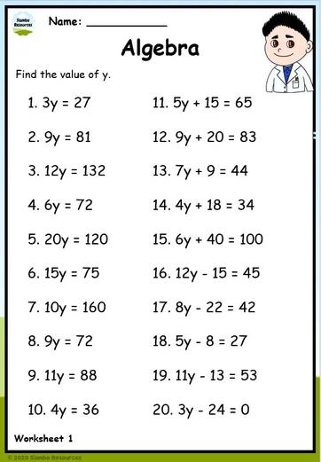 Grade 5 Algebra Worksheets | Free Math Worksheets