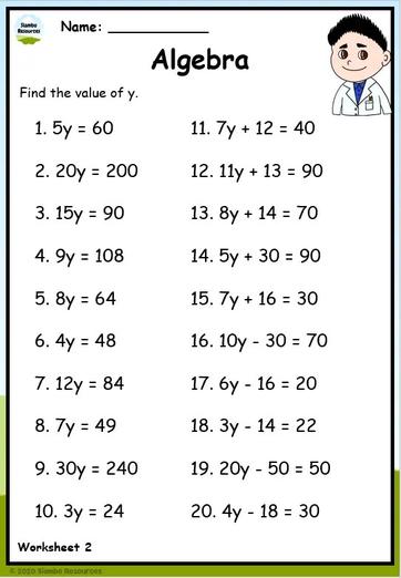 Grade 5 Algebra Worksheets | Free Math Worksheets