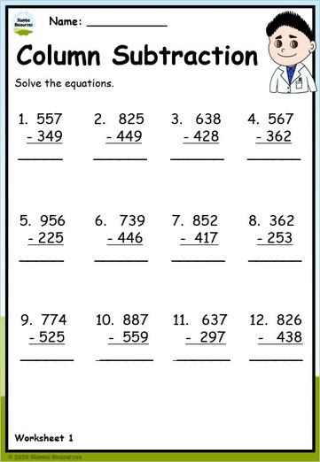 Grade 5 Subtraction Worksheets | Free Printables | Math ...
