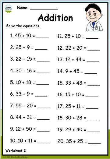 Grade 2 Addition Worksheets | Free Printables | Math Worksheets
