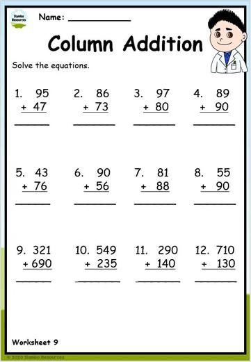 Grade 3 Addition Worksheets | Free Printables | Math Worksheets