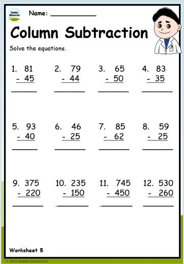 Grade 3 Subtraction Worksheets | Free Printables | Math ...