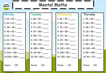 Grade 3 Mental Maths Worksheets | Free Printables | Math ...
