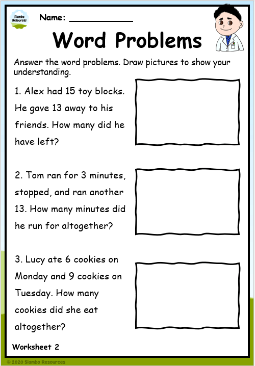 Grade 1 Word Problems | Free Printables | Math Worksheets