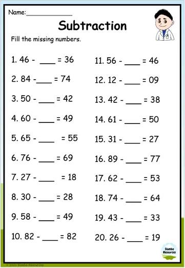 Grade 2 Subtraction Worksheets | Free Printables | Math ...