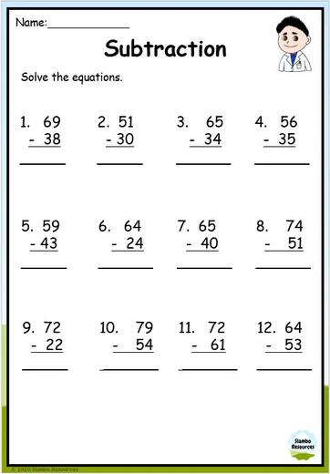 Grade 2 Subtraction Worksheets | Free Printables | Math ...