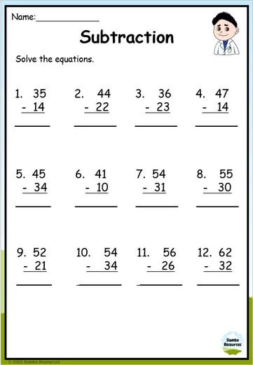 Grade 2 Subtraction Worksheets | Free Printables | Math ...