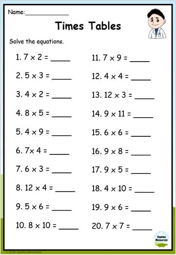 Grade 3 Multiplication Worksheets | Free Printables | Math ...