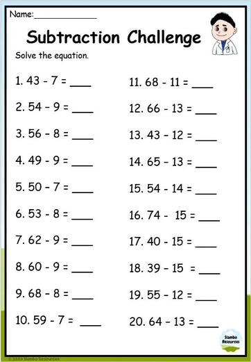 Grade 3 Subtraction Worksheets | Free Printables | Math ...