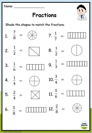 Math worksheets for p3