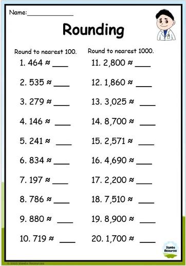 Grade 4 Rounding Worksheets | Free Printables | Math Worksheets