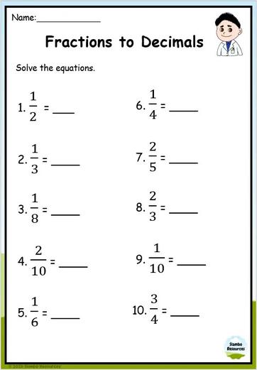 Grade 5 Fraction Worksheets | Free Printables | Math Worksheets