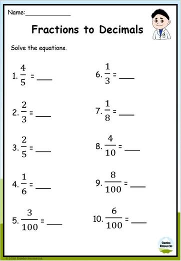 Grade 5 Fraction Worksheets | Free Printables | Math Worksheets