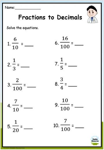 Grade 5 Fraction Worksheets | Free Printables | Math Worksheets