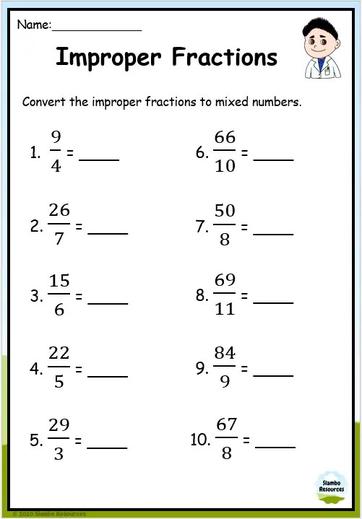Grade 5 Fraction Worksheets | Free Printables | Math Worksheets
