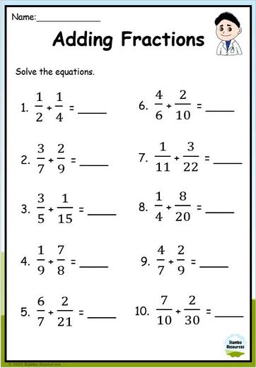 Grade 6 Fraction Worksheets | Free Printables | Math Worksheets