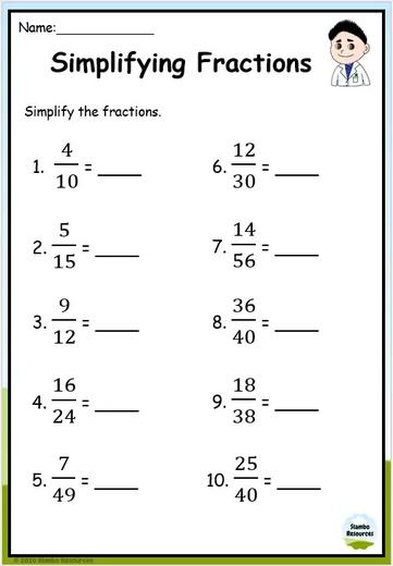 Grade 5 Fraction Worksheets | Free Printables | Math Worksheets
