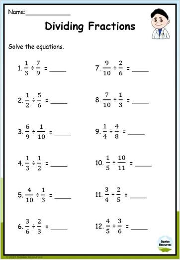 Grade 6 Fraction Worksheets | Free Printables | Math Worksheets