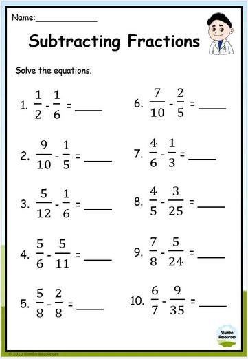Grade 6 Adding Fractions Worksheets | Free Printables | Math ...