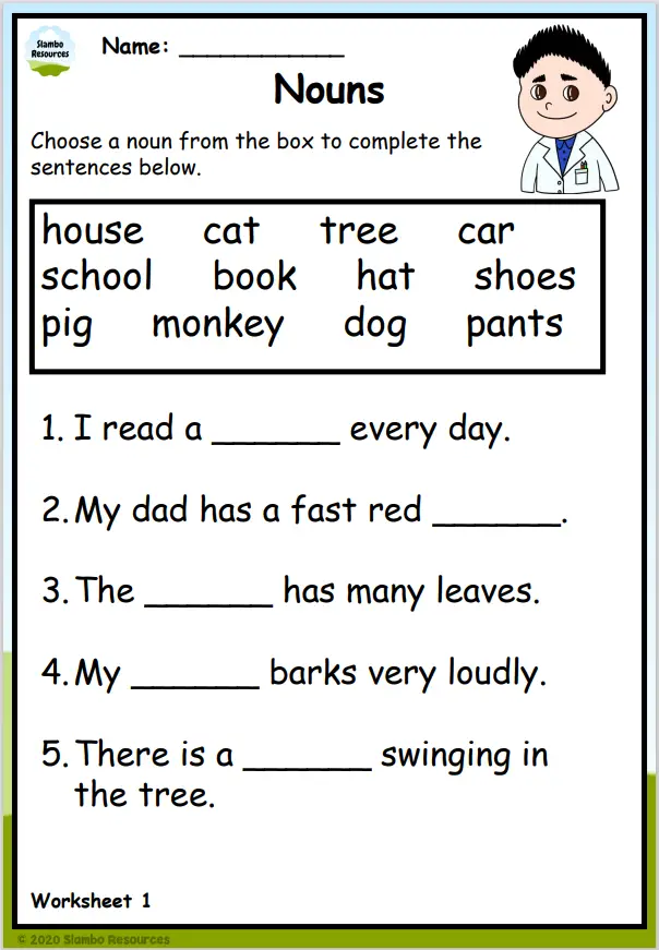 grade 1 noun worksheets free printables english worksheets