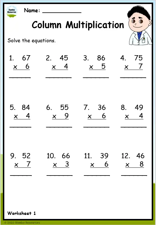 Grade 3 Multiplication Worksheets | Free Printables | Math Worksheets