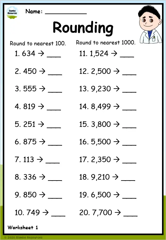 grade 4 rounding worksheets free printables math worksheets