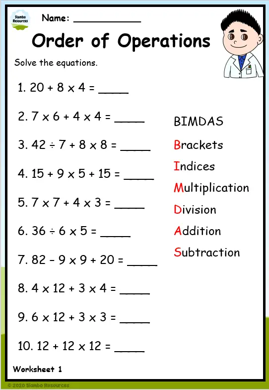 Free Printable Nh Roots And Operations Worksheets