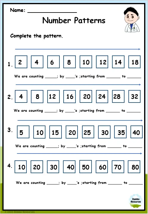 grade 2 pattern worksheets free printables math worksheets